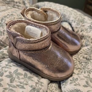Jumping Beans Metallic Rose Gold Kids Boots
